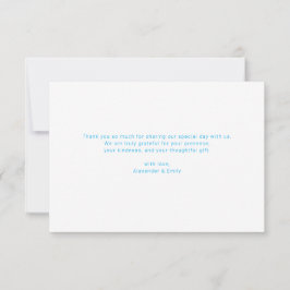 Cartão RSVP Elegant Blue Floral Wedding Thank You Card