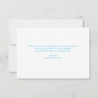 Cartão RSVP Elegant Blue Floral Wedding Thank You Card