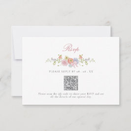 Cartão RSVP Elegant Bows and Wildflowers