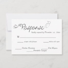 Cartão RSVP Elegant Calligraphy Wedding