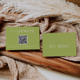 Cartão RSVP Elegant Green Minimalist QR Code Wedding