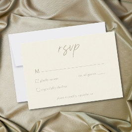 Cartão RSVP Elegant Ivory Cream Minimalist Wedding
