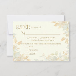Cartão RSVP Elegant Ivory Nature Inspired Response Card