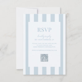Cartão RSVP Elegant Modern Dusty Blue Striped Wedding