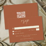 Cartão RSVP Elegant Rust Terracotta Minimalist Wedding<br><div class="desc">Celebrate your love with this minimalist rust terracotta wedding response card with a QR code design. Featuring an elegant,  simple design,  it's perfect for an elegant autumn ceremony. This earthy,  modern look offers a warm and sophisticated feel for your fall wedding. Created by Simply Farmhouse Press.</div>