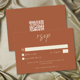 Cartão RSVP Elegant Rust Terracotta Minimalist Wedding