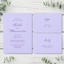 Cartão RSVP Elegant Solid Purple Lavender 