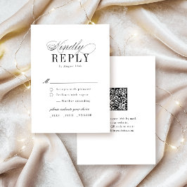 Cartão RSVP Elegant Timeless Typography Simple Wedding