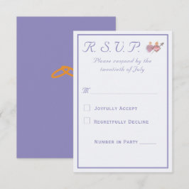 Cartão RSVP Elegant Two Hearts Catholic Wedding