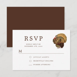 Cartão RSVP Elegante Ação de Graças ao Peru Vintage