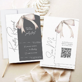 Cartão RSVP Elegante Arco Moderno de Aquarela para Casamento R