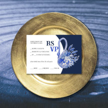 Elegante Belo Blue Boho Swan Watercolor