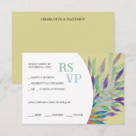 Cartão RSVP Elegante Belo Floral Roxo Aquarela