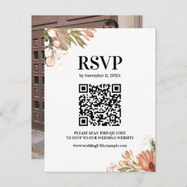 Cartão RSVP Elegante Boho Flowers, Foto