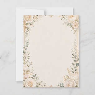 Cartão RSVP Elegante Botânico em Papel Artesanal Antigo
