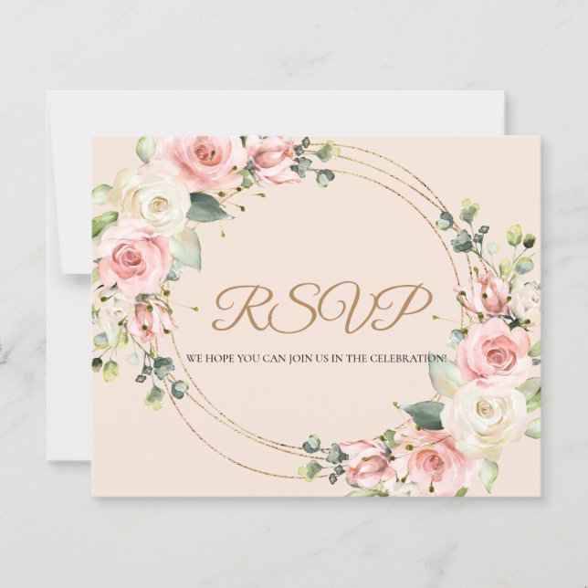 Cartão RSVP Elegante BUDGET. (Frente)