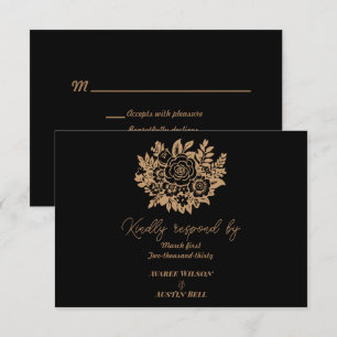 Cartão RSVP Elegante Buquê de Rosas