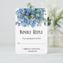 Elegante Casamento de Aquarela Não-me-esqueças