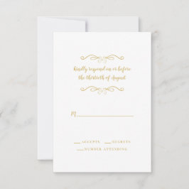Cartão RSVP Elegante Casamento Delicado Minimalista Clássico D