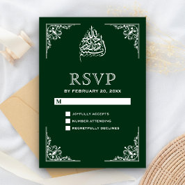Cartão RSVP Elegante Confirmação de Presença para Casamento Is