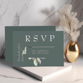 Cartão RSVP Elegante eucalipto minimalista