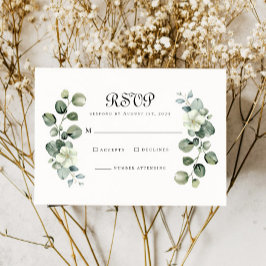 Cartão RSVP Elegante Eucalyptus Deixa Arch Casamento Verde