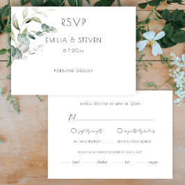 Cartão RSVP Elegante Eucalyptus Greenery