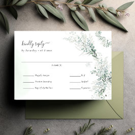Cartão RSVP Elegante Eucalyptus Greenery Casamento Escolha de 