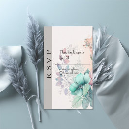 Cartão RSVP Elegante floral 