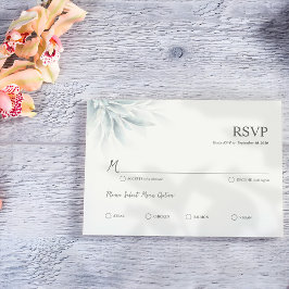 Cartão RSVP Elegante Foliage Modern
