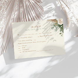 Cartão RSVP Elegante Grama da Pampas Bege & Casamento de Rosa