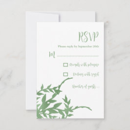 Cartão RSVP Elegante Greenery Quinceañera