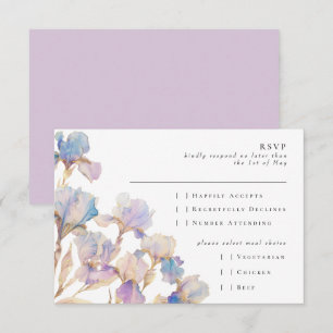 Cartão RSVP Elegante Iris Floral