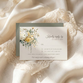 Cartão RSVP Elegante Jardim Floral Romântico