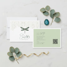 Elegante Libélula Sweet 16 Verde Sage ID1310
