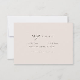Cartão RSVP Elegante Minimalista Bege Moderno