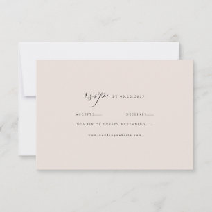 Cartão RSVP Elegante Minimalista Bege Moderno