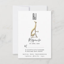 Elegante Minimalista Folha de Ouro Galgo Casamento