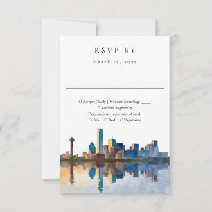 Cartão RSVP Elegante Noiva Dallas Aquarela Casamento
