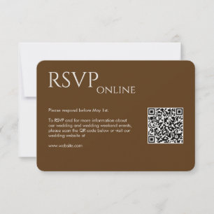 Cartão RSVP Elegante Noiva Moderno Marrom Noz