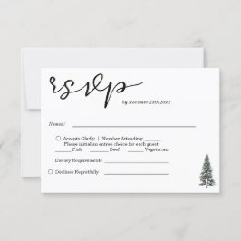 Cartão RSVP Elegante País das Maravilhas de Inverno  Flocos de