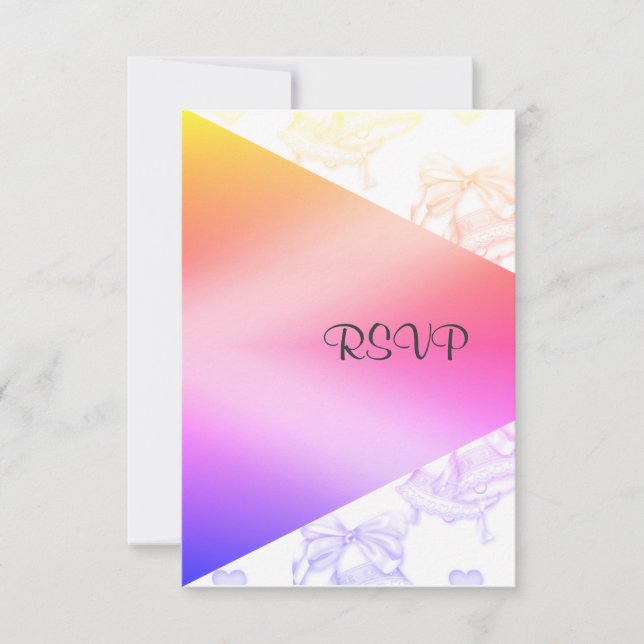 Cartão RSVP ELEGANTE Pastel WEDDING BELLS (Frente)