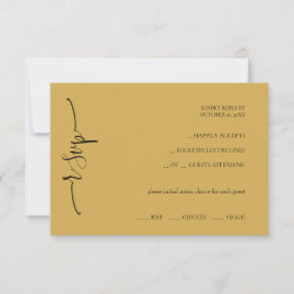 Cartão RSVP Elegante Romântico Flores Selvagens Terracotta