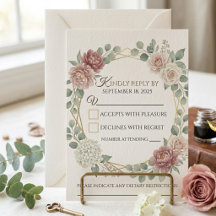 Elegante Rosa Empoeirado Floral Geométrico Aquarel