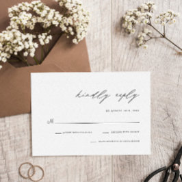 Cartão RSVP Elegante Roteiro Manuscrito Simples Casamento Mode