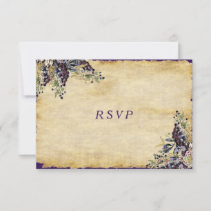 Cartão RSVP Elegante, Rústica do País, Casamento Vineyard