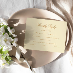 Cartão RSVP Elegante Script Modern gentilmente Responde Casame