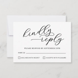 Cartão RSVP Elegante Script Por Favor Responda
