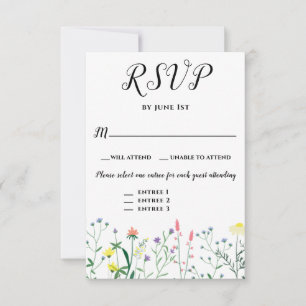 Cartão RSVP Elegante seleção de evento de casamento floral bot
