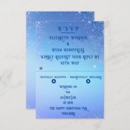 Cartão RSVP Elegante Sparkle Wedding
